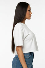 White Short Sleeve Round Neck Basic Crop Top