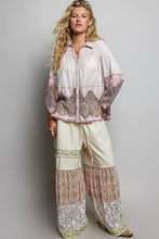 Blush Bohemian Lace Hem Pintuck Button-Down POL Blouse