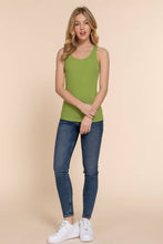 Grass Green Racerback Rib Knit Tank Top
