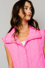 Pink Quilted Vest With A Down-filled