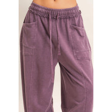 Dark Cherry Mineral Washed Barrel Sweatpants
