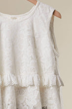 White High-Low Layered Lace Tunic Mello Top