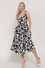 Ivory Black Square Neckline Printed Full Dress
