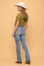 Light Sand Wash Bootcut Stretchy Bling Jeans