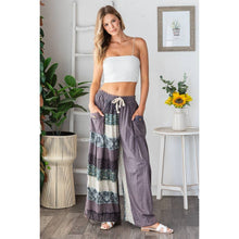 Navy Washed Mixed Print Wide Leg Oli&Hali Pants