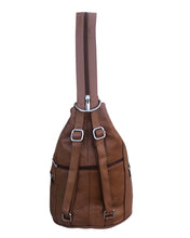 Brown cowhide leather backpack