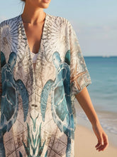 Blue Multi Open Front Sea Turtle Kimono