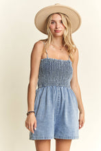 Denim Smocking Top Romper