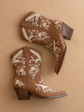 The Bailey Cocoa Embroidered Cowboy Bootie