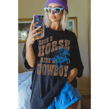 Mineral Taupe Save a Horse Oversized Graphic Tee