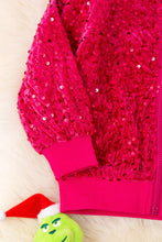 Fuchsia Christmas character sequins jacket