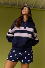 Navy Lilac Lottie Stripe Rugby Pullover