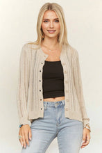 BUTTON-FRONT KNIT TOP WITH LONG SLEEVES - CET4092: BLACK / S-M-L(2-2-2)