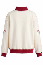 Ivory Red Merry Everything Ribbon Mock-Neck Sweatshirt