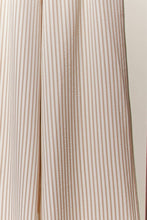 Beige Striped Wide-Leg Mello Pants with Lace Hem