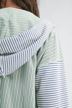 Blue Striped Zip Hoodie