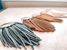 Camel Fringed in Faith Cascade Fringe Hoops Earrings