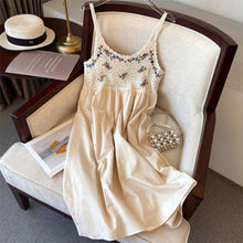 Beige Crosa - Bohemian Style Midi Dress