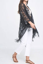 Black Elegant Lace Fringed Kimono