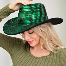 Black Bling Studded Western Fedora Hat