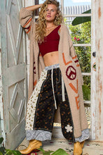 Mocha Cake LOVE letter printed peace solid Berber POL sweater cardigan