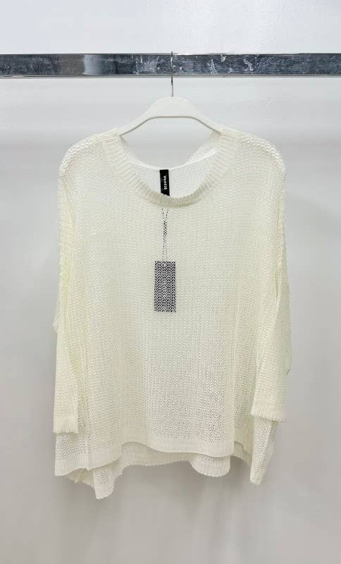 Ivory Lightweight Open Knit Venti Sweater