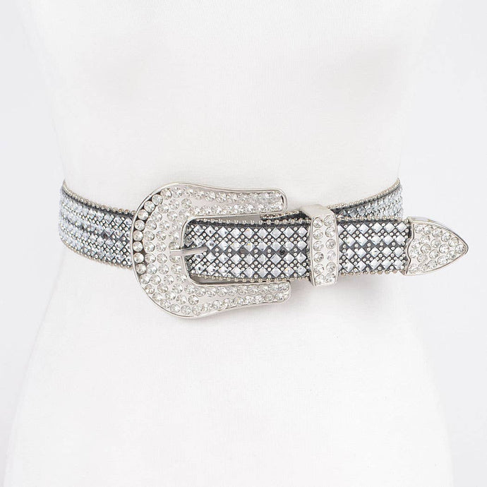 Clear Rhinestone Western Style Belt