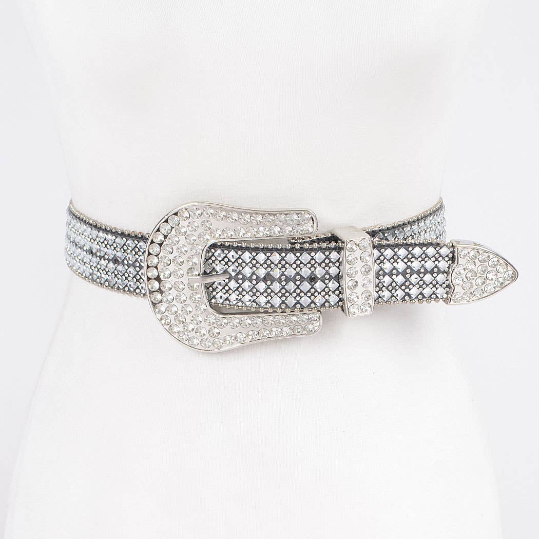 Clear Rhinestone Western Style Belt