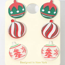 Christmas Ornament Stud Earring Set