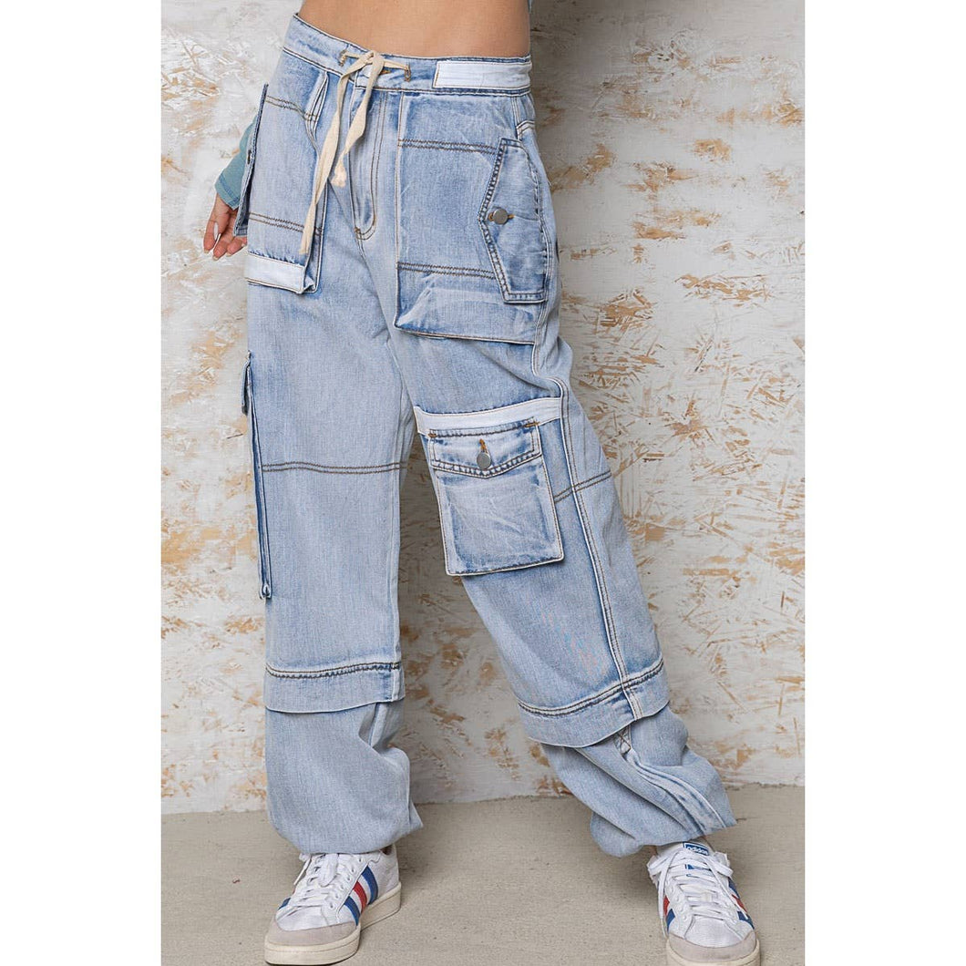 Women High Waist Baggy Jeans Denim Pants Casual Stretch Print Trousers |  eBay