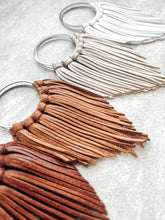 Camel Fringed in Faith Cascade Fringe Hoops Earrings