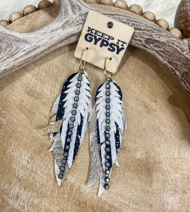 Black & White Feather Earrings