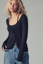 Grey Lace Trim Ribbed Button-Up Urban Daizy Top