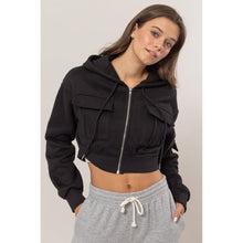 Black Fleece French Terry Cropped Jacket