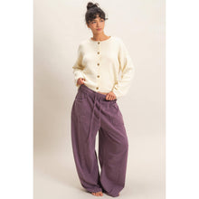 Dark Cherry Mineral Washed Barrel Sweatpants