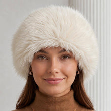 Taupe Fuzzy Plush Faux Fur Winter Cossack Hat