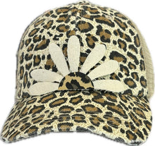 Yellow Daisy and Leopard Baseball Cap: