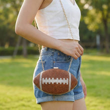 Black Rhinestone Encrusted Football Clutch Bag