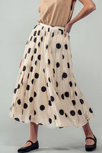 Polka Dotted Midi Skirt: Cream