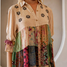 Latte 3/4 Ruffle Sleeves Western Blouse Top