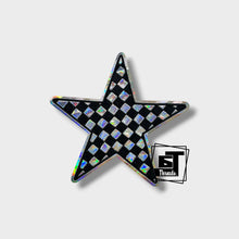Metallic Checkered Stars....Cap Patches