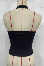 Black Buttoned Halter Corset Top