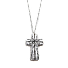John 3:16 Bible Reversible Cross Pendant 30" Necklace: Silver Heart