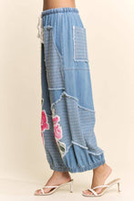 Light Denim Multi Flower Patchwork Davi & Dani Pants