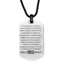 HOLD FAST Mens Necklace We The People Flag: Silver/Red