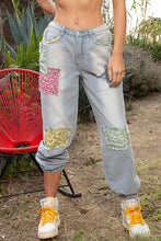 Denim Patches detail denim jogger POL pants