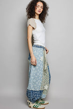 Blue Butterfly Crochet patch detail contrast patchwork printed woven POL pants