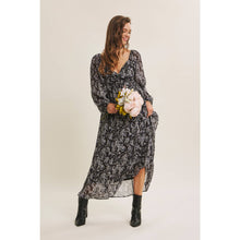 Black Multi Stunner Twisted Front Floral Midi Dress
