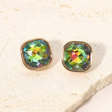 Saphire Square Cut Gem Evening Stud Earrings