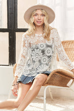 White Bell Sleeve Crochet Top